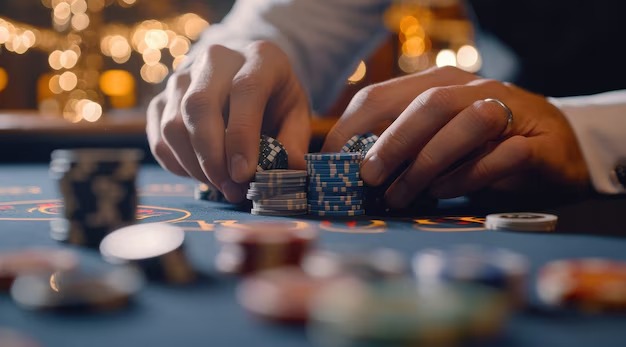 sky99idn app showing live-dealer blackjack table and DANA payment method